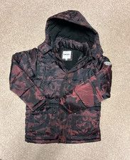 DKNY Youth Quilted Puffer Jacket Fleece Lined Snap Full Zip Size L 14/16Hoodie
