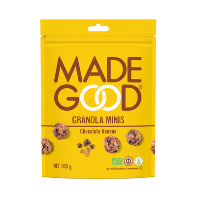 Glutenfreie Müsli-Kugeln mit Schokolade und Bananen BIO 100 g - MADEGOOD