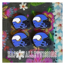 4 Pce MINNESOTA Football Team Silicone Focal Beads DIY Jewelry Beadable Pens