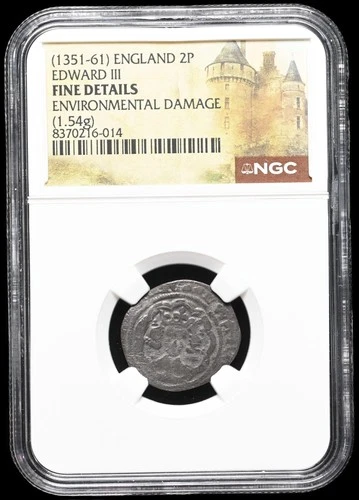 ENGLAND. Edward III. 1327-1377. Silver Halfgroat, London, NGC Fine Details
