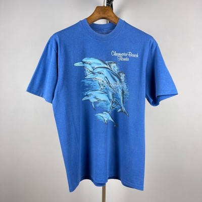 Vintage 90s ''Clearwater Beach Florida'' Herren T-Shirt blau - Gr.L-XL (ca.)