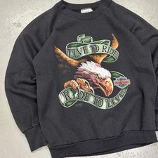 Vintage Harley Davidson Live to ride, ride to live 3D Emblem sweatshirt M