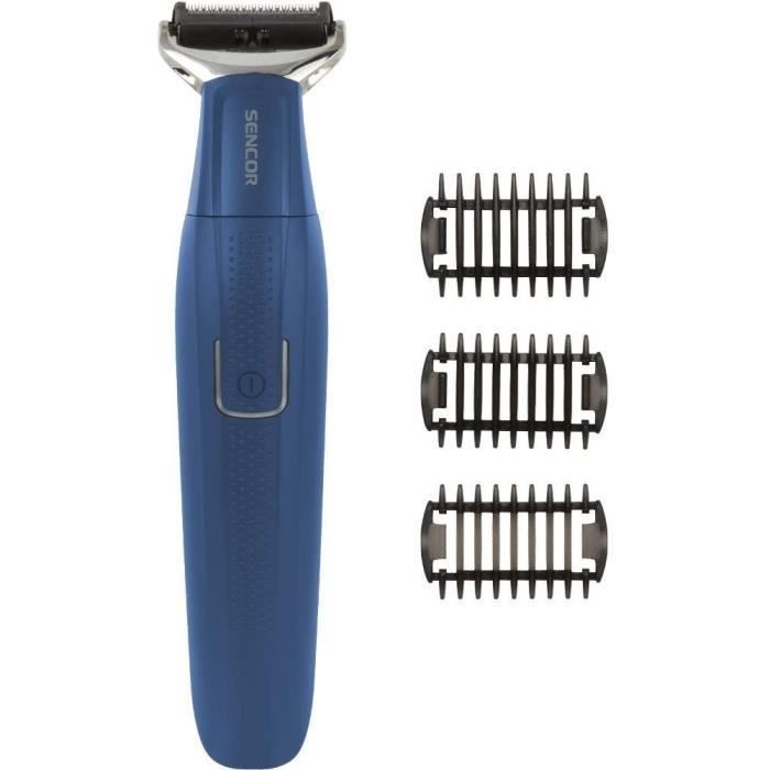 Tondeuse a cheveux Sencor SHP 0450BK bleu et noir avec 4 sabots de guidage