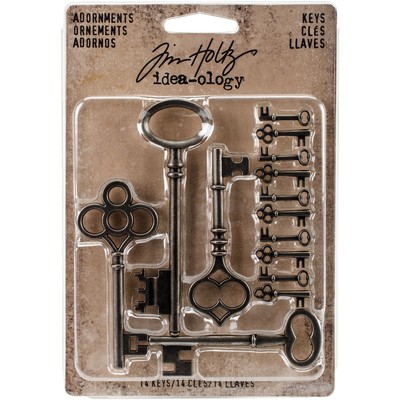 Idea-Ology Metal Adornments 14/Pkg-Silver Keys - 2 Pack