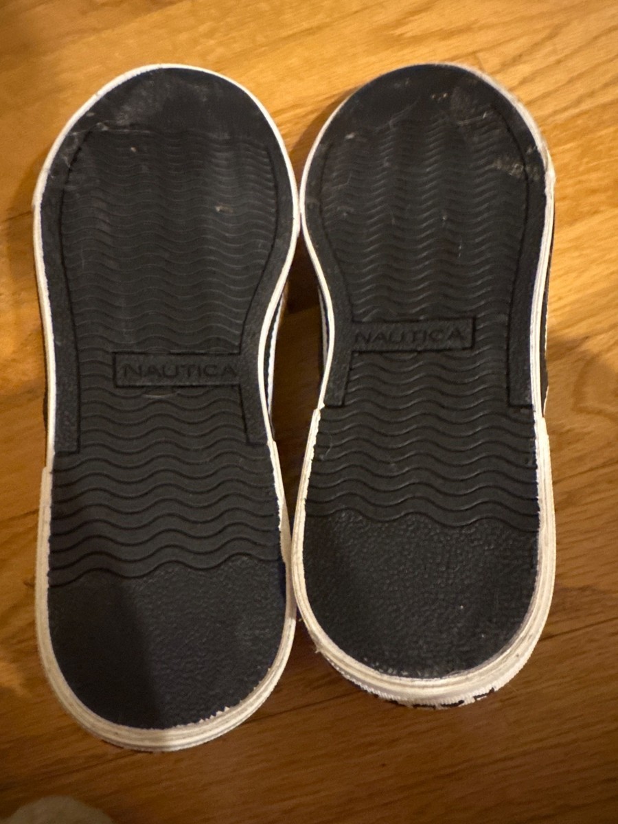 Nautica Jempol Washed Gray/Blue Canvas Lace-Up Boat Shoes Men US 8.5 View 4