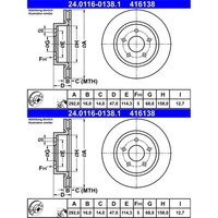 2X ATE Bremsscheiben 292Mm Voll Hinten Passend FüR Nissan Leaf Qashqai X-TRAIL R
