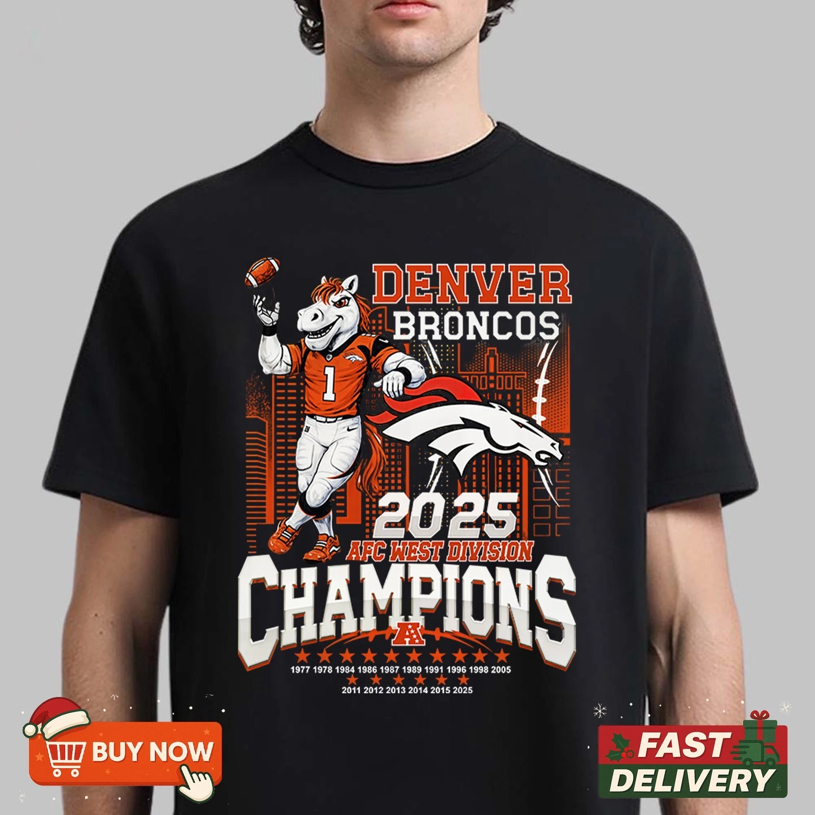 Denver Broncos 2025 AFC West Division Champions TShirt