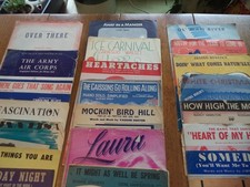 Vintage Lot of 23 Piano Sheet Music Popular Hits of the 1940's See Listing