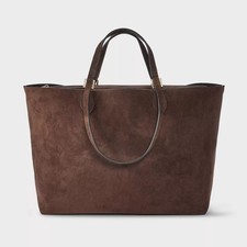 A New Day Dual Strap Triple Compartment Tote Handbag Purse - Black