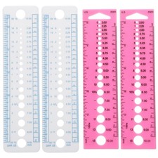 4 Pcs Knitting Needle Measuring Plastic Rulers Sewing Accessories Weaving Tools