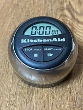 KitchenAid Digital Kitchen Timer Black Chrome Cooks Series - Tested & Working