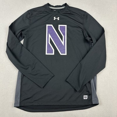 Northwestern Wildcats Sweater Men Medium Black Under Armour ColdGear NCAA M *