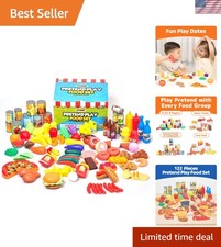 Vibrant 122-Piece Play Food Set - Ideal for Kids' Interactive Kitchen Play