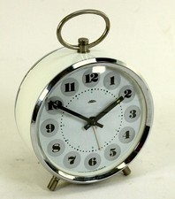 Prim Wecker Uhr mechanisch Tischuhr Tischwecker selten Vintage weiß
