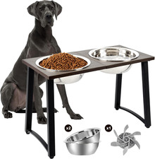 Elevated Dog Bowls for X-Large  Large Dogs, 16  Tall Raised Feeder Stand with 2