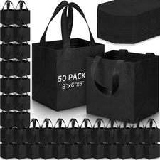 50 Pcs Reusable Gift Bag Bulk 8 x 6 x 8 Inch Non Woven Shopping Bag with Hand...