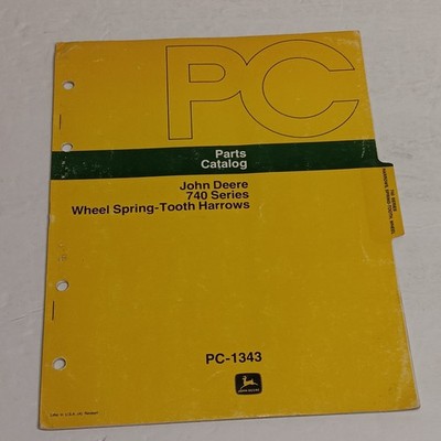 Genuine John Deere 740 Series Wheel Spring-Tooth Harrows Parts Catalog PC-1343