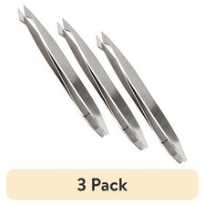 3 Pack Dual Ended Stainless Steel Tweezers Slant Straight Tip Precision Removal
