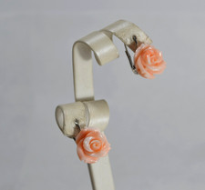 ORECCHINI IN ORO BIANCO 18 KT CON ROSE DI CORALLO 17 mm                OBHT 0202