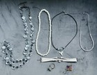 Lot of 7 Fashion Jewelry Necklaces Bracelet Ring Pin Shark Tooth Faux Pearls — photo 1