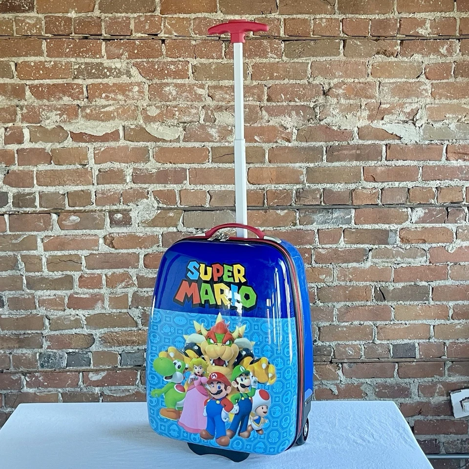 Bioworld Super Mario 16.5 Inch ABS Youth Carry-on Luggage with Trolley Handle - Image 2 of 4