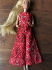 Vintage 1973 Barbie Best Buy Red Bandana-Print Jumpsuit Palazzo Excellent!
