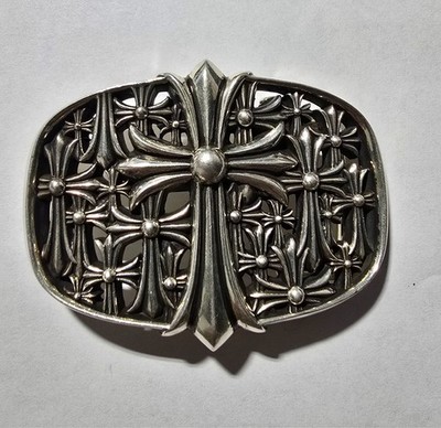 Chrome Hearts Cemetery Cross Belt Buckle .925 Sterling Silver