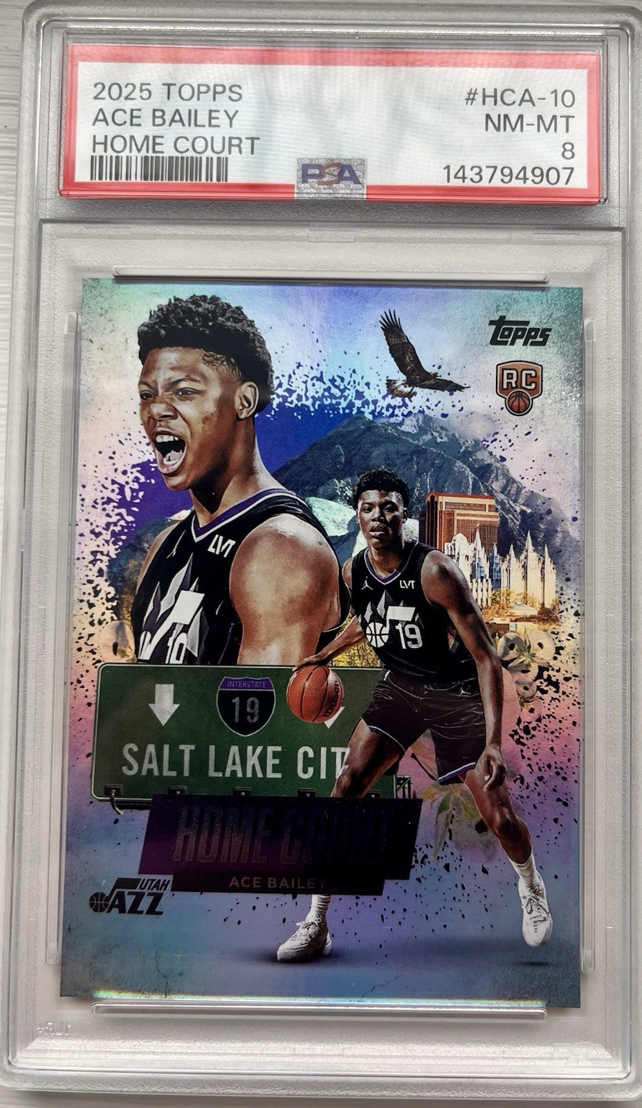 2025 Topps Home Court Ace Bailey - Rookie Case Hit - PSA 8