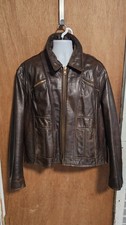 vintage 1970s motorcycle jacket LESCO brown XL east west TALON ZIP biker Size 50