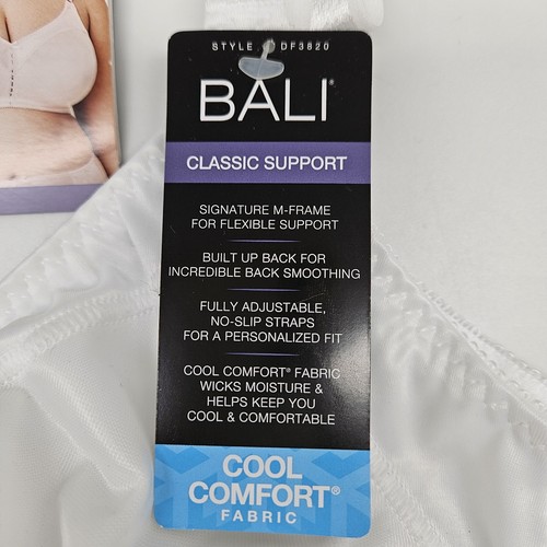 BALI Bra Wirefree Back Smoothing 38C 38D 40C Cool Comfort Double Support White - Picture 6 of 8
