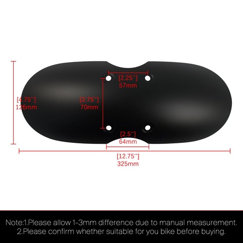  Motorcycle Front Fender Cafe Racer Mudguard Short ABS Plastic Mud matte black - Picture 8 of 9
