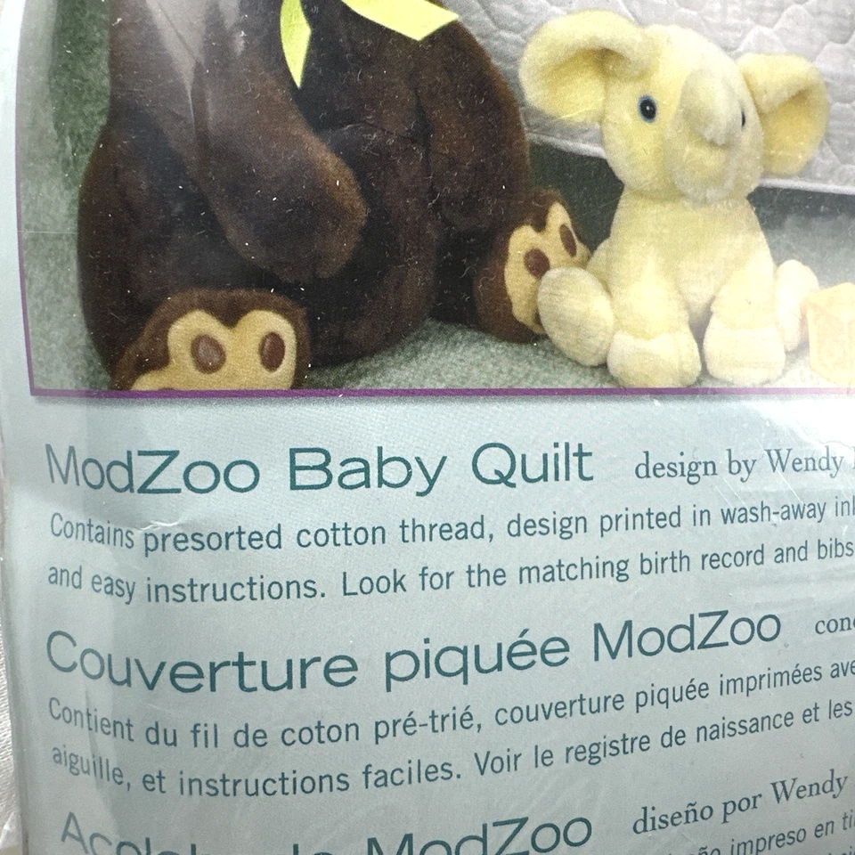 Dimensions ModZoo Baby Quilt Stamped Cross Stitch Kit #73507 NOS, Free Ship - Image 4 of 4