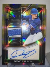 2023 Panini Select Swatches Signatures Gold Prizm 8/10 Diego Cartaya Auto