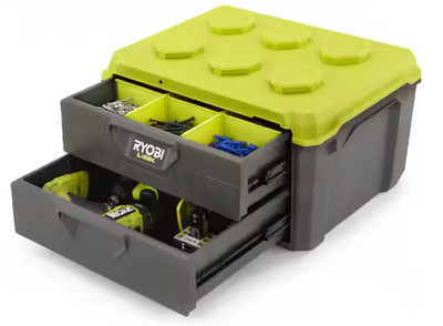 RYOBI LINK STM301 2-Drawer Modular Tool Box Stackable Storage Organizer NEW