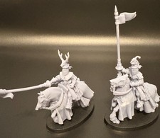 Mounted Knights x2   3D Resin Printed Miniatures   Unpainted   28mm Scale