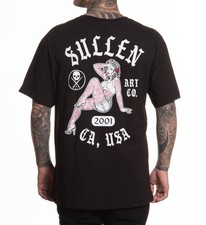 Sullen Cali Tattoo Pin Up Black Standard T Shirt UK M-3XL UK Seller No Duty