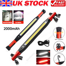 Magnetic LED Work Light Bar Rechargeable With Hook Workshop Lamp Light 2000mAh