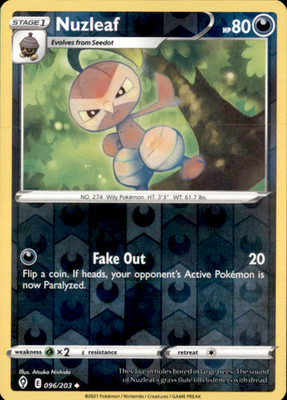 Nuzleaf Reverse Holo Uncommon SWSH07: Evolving Skies 096/203 NM Atsuko Nishida 2