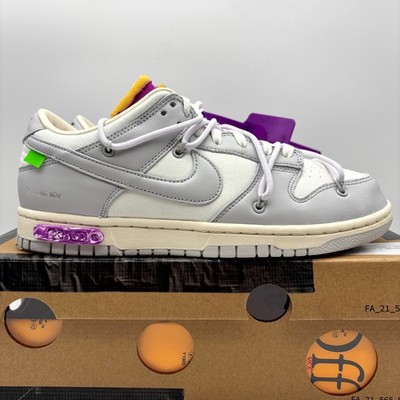 Nike Dunk Low Off-White (Lot 3) Sail Grey Athletic  Shoes 8.5 Men's DM1602-118