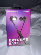 Magnavox In-Ear Silicone Earbuds Extreme Bass w/ 3.5 mm Headphone Jack Black NEW
