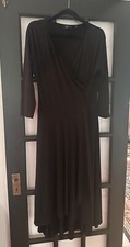 🩷Women’s~ Little Black Dress~ 3/4 Sleeve~ Faux Wrap ~ High-Low Hem Sz. Large
