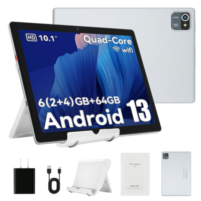 AEEZO  Tablet 10.1'' Android 13 Tablet 6GB+64GB  Quad Core 1280×800 HD PC Xmax