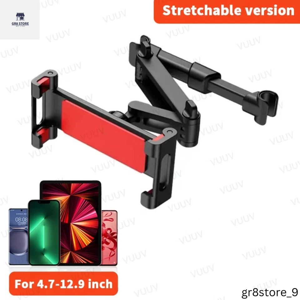 VUUV Rotating Car Headrest Tablet Holder Stand for 4.7-12.9in Devices -Kids Safe - Image 2 of 4