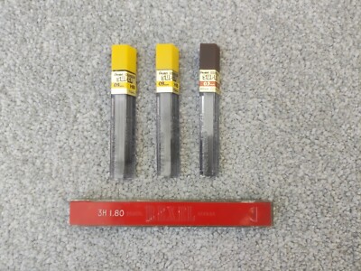 Pentel Super 0,9 mm HB & 0,3 mm H + Rexel 1,8 mm 3H Druckbleistift Minen