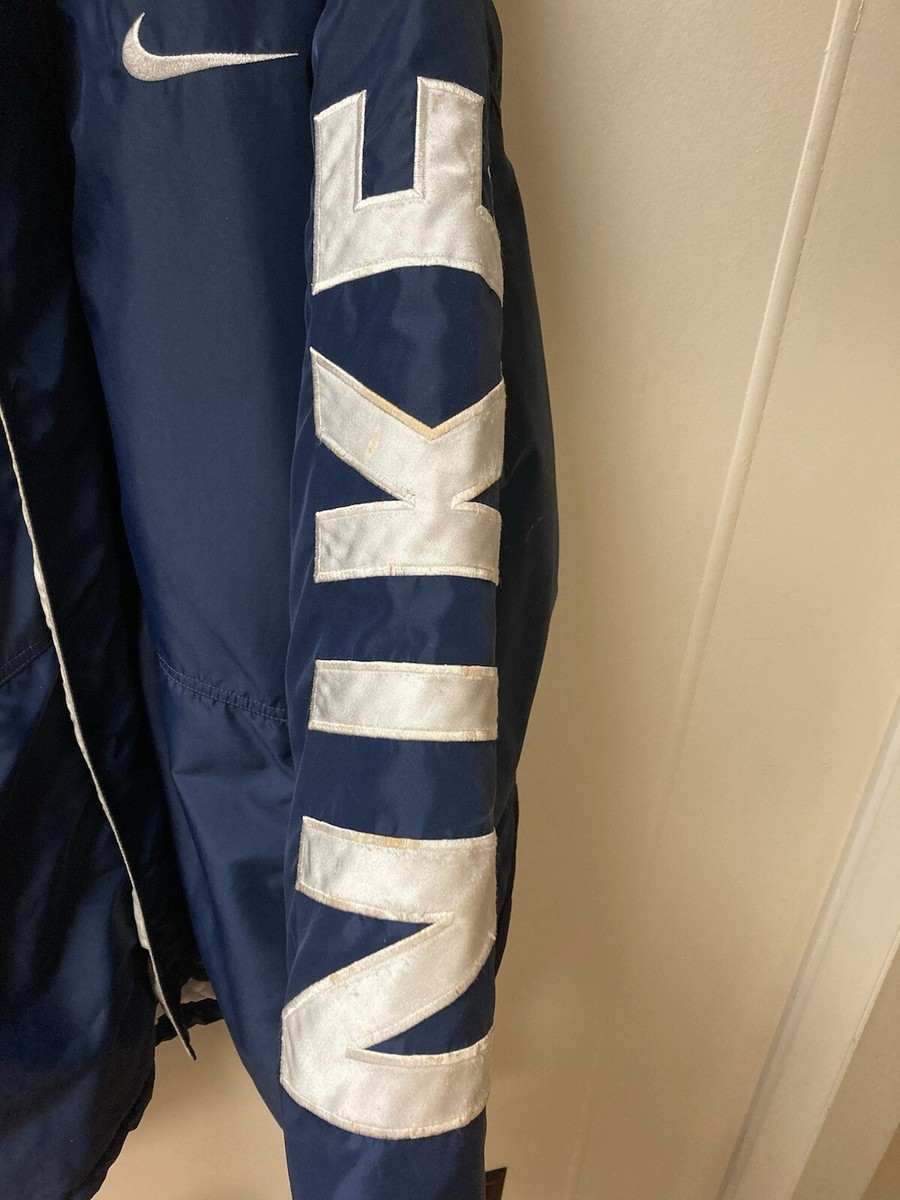 Vintage Nike Jacket Men's XL Spellout Big Logo Parka 90s Insulated