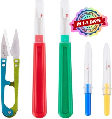 5 Pieces Colorful Seam Ripper Assortment Thread Remover Kit 2 Big and 2 Small US