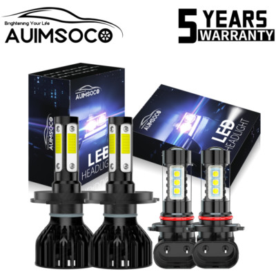 For Toyota Solara Coupe 2-Door 1999-2001 4-Sides LED Headlight + Fog Light Bulbs