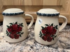 Vintage Home Garden Party Apple Stoneware Salt & Pepper Made in The USA~2002