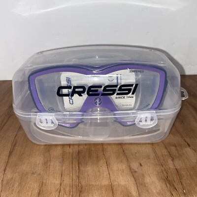 CRESSI Pano 4 Black/Purple ZDN295050 TEMPERED GLASS DIVING MASK  ADULT SIZE