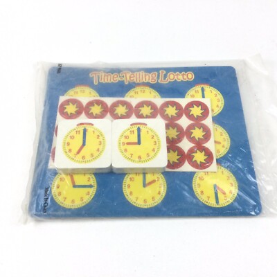 Learning Resources Time Telling Lotto Bingo Game Analog Digital Kids Homeschool